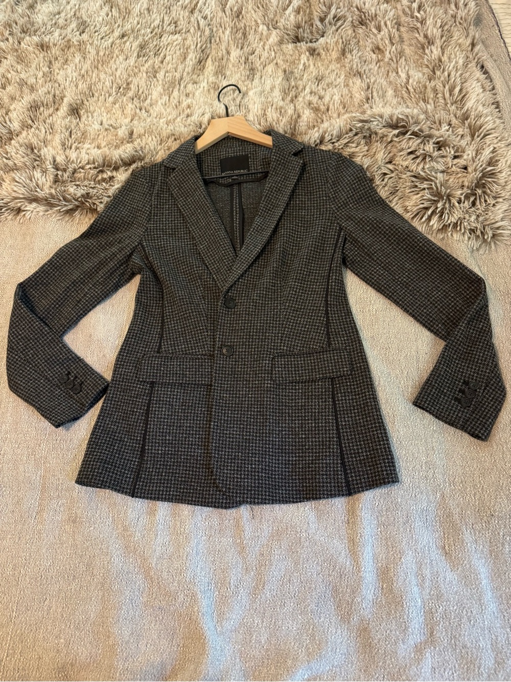 Banana Republic Women's Houndstooth Blazer - Black/Gray
